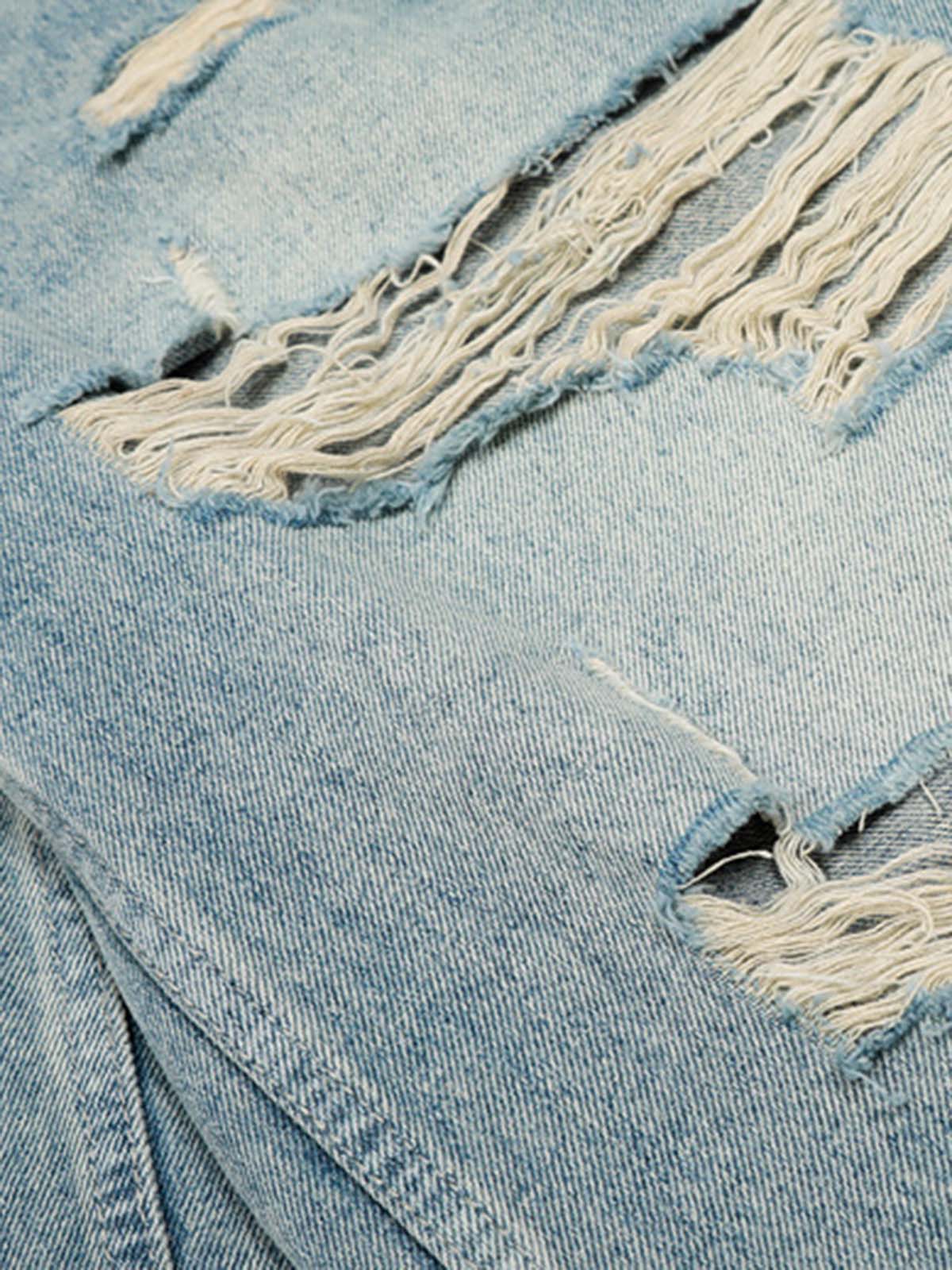 Distressed Washed Ripped Denim Jort 