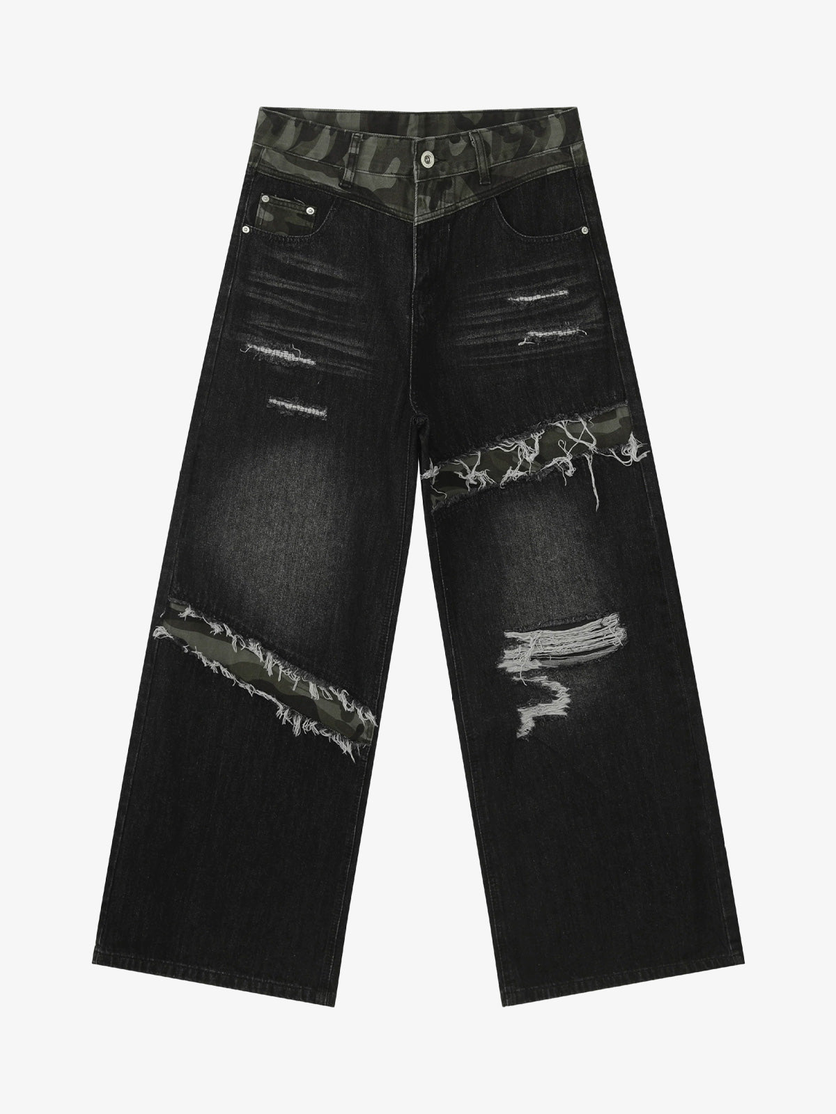 Patchwork Distressed Jeans