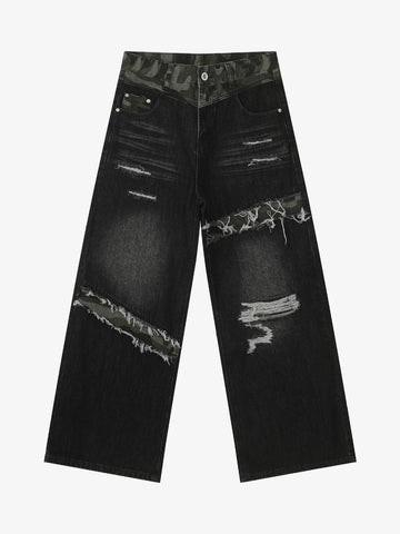 Patchwork Distressed Jeans
