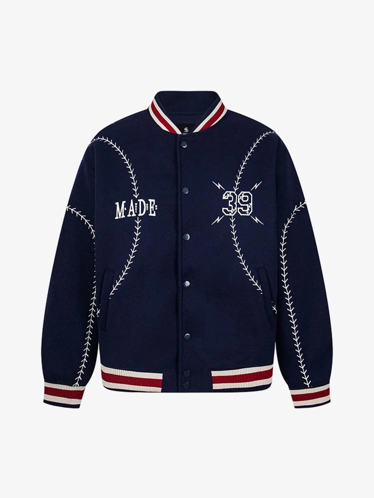Baseball Stitch Embroidered Varsity Jacket 