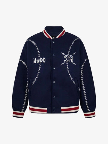 Baseball Stitch Embroidered Varsity Jacket 