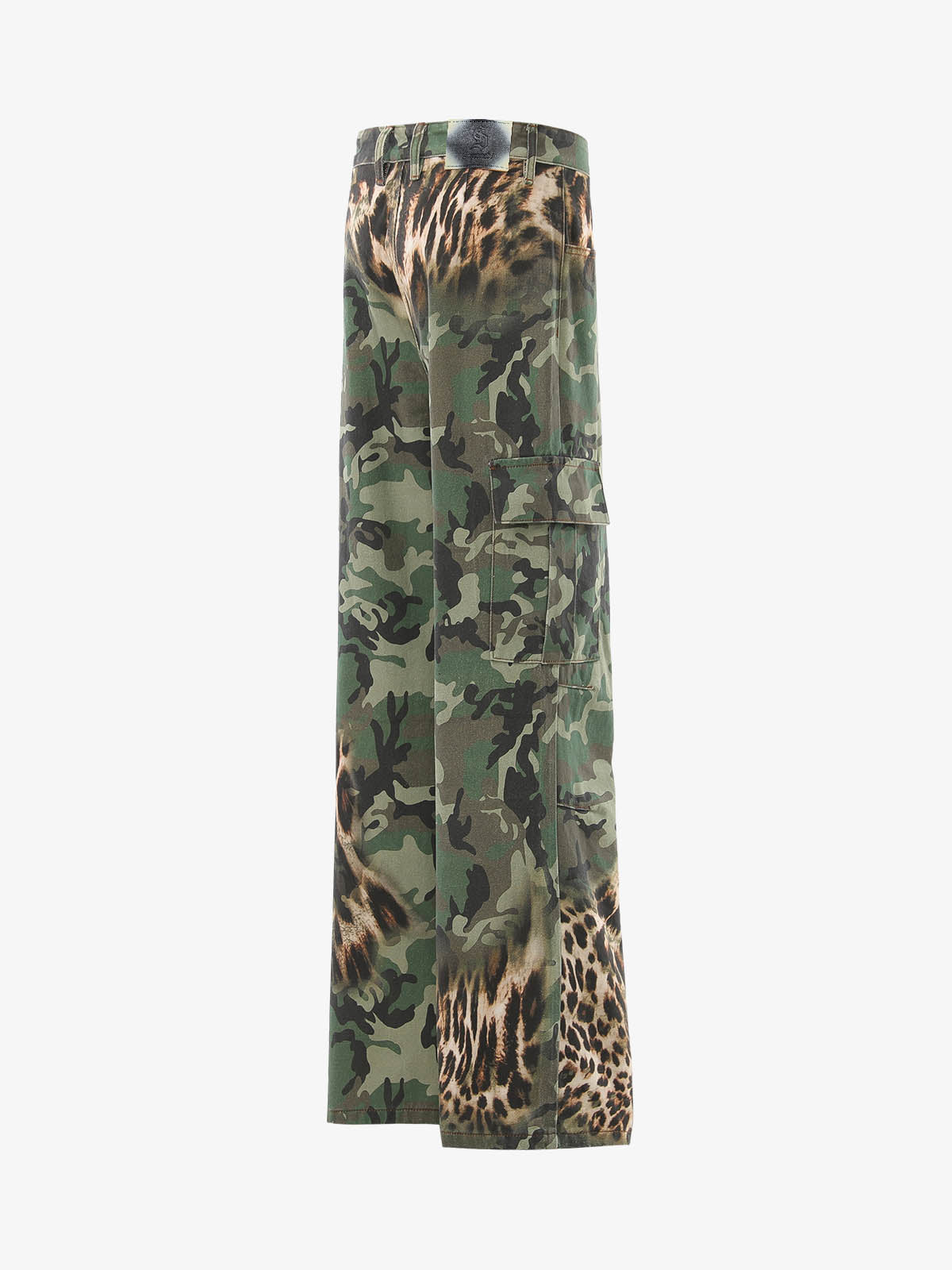 Camo Leopard Patchwork Cargo Pants