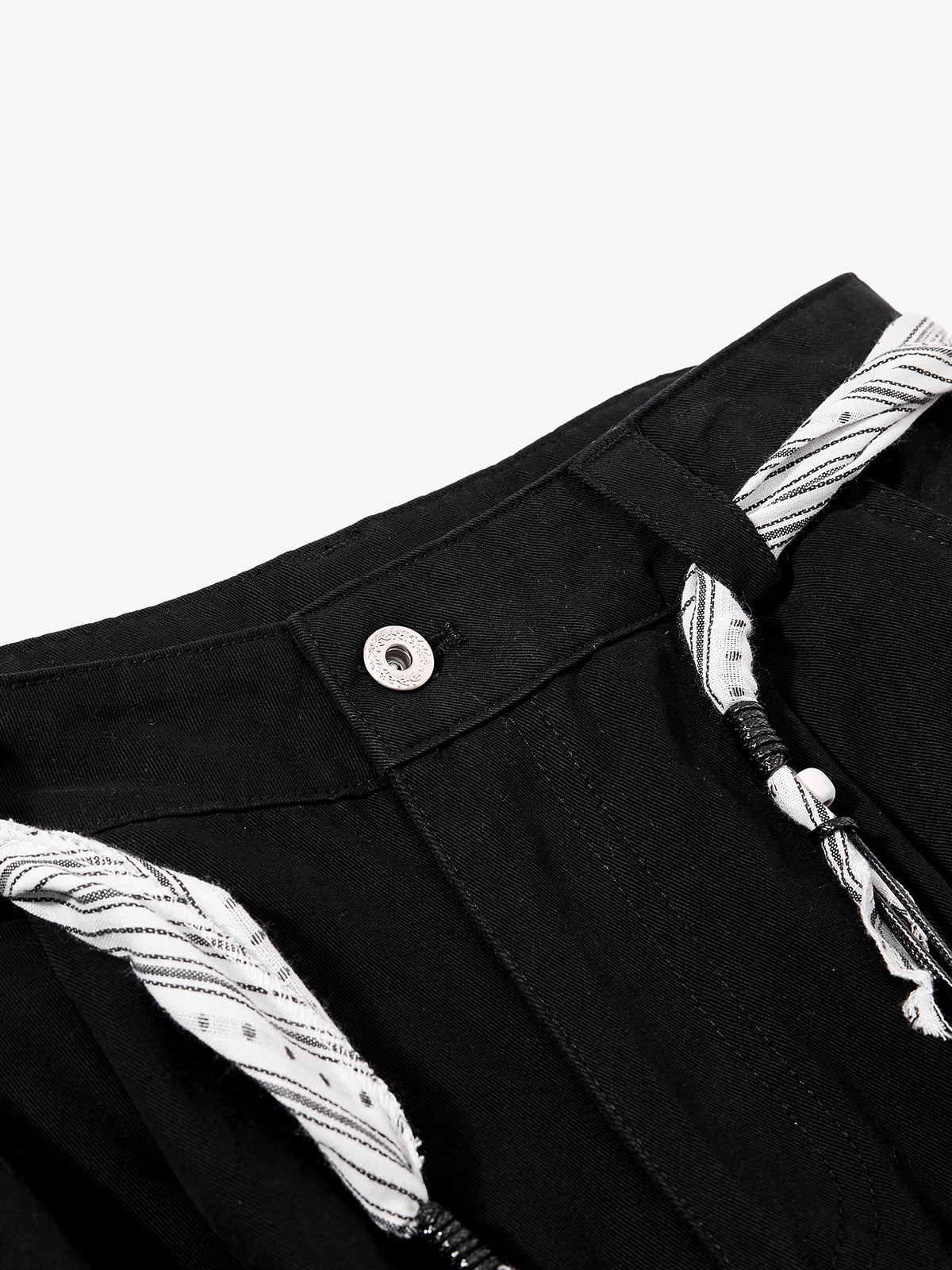 Bandana Waist Strap Multi-Pocket Cotton Cargo Pants 