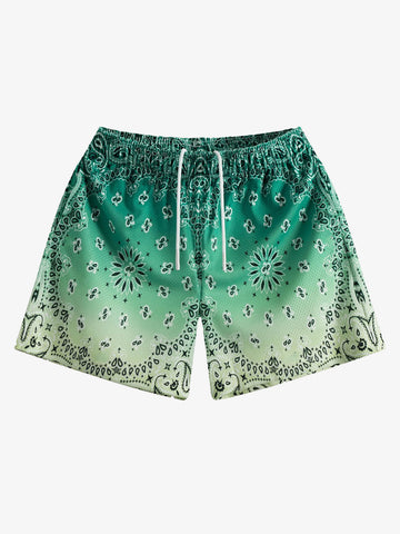 Paisley Print Athletic Sports Shorts