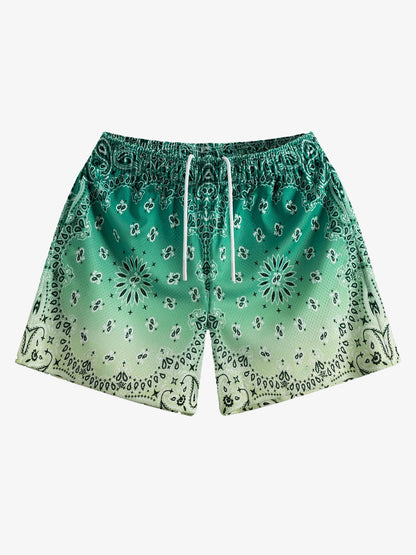 Paisley Print Athletic Sports Shorts