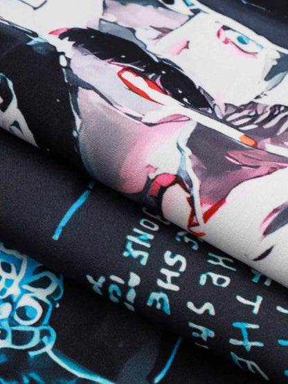 Blue Abstract Oil Painting Shirt