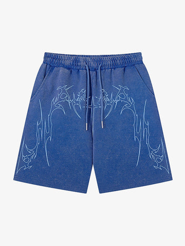 Dark Gothic Print Shorts