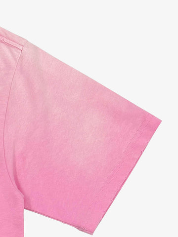 Washed Vintage Sticker Print T-Shirt