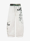 Music Note Graphic Camo Patchwork Baggy Sweatpants