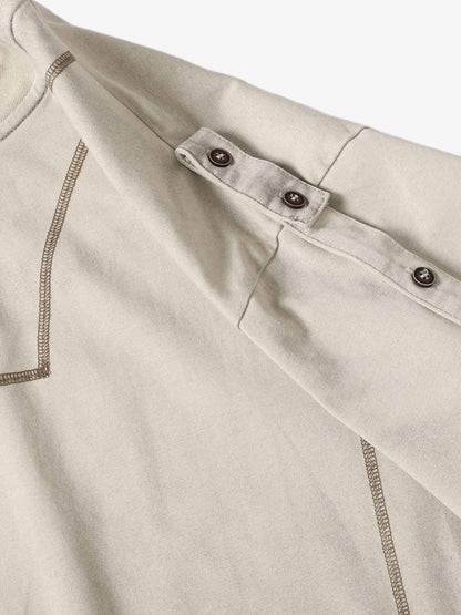 Vintage-Inspired Ombré Wash Henley Detail T-Shirt 