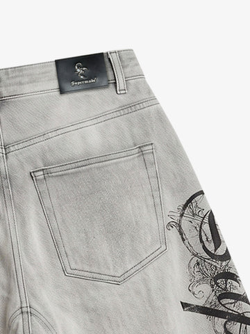 Vintage Letter Jeans