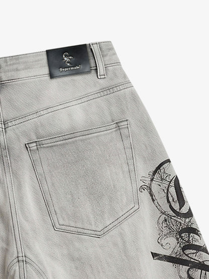 Vintage Letter Jeans