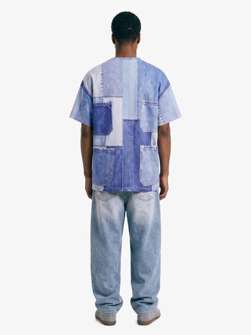 Denim Patchwork Oversized Tee