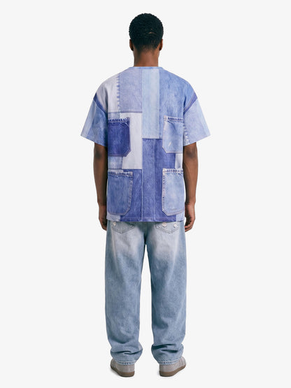 Denim Patchwork Oversized Tee