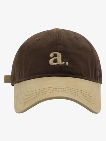Embroidered Letter "a." Washed Baseball Cap