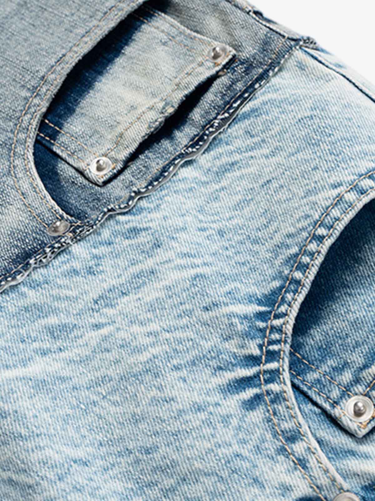 Double-Layer Paneled Baggy Jeans