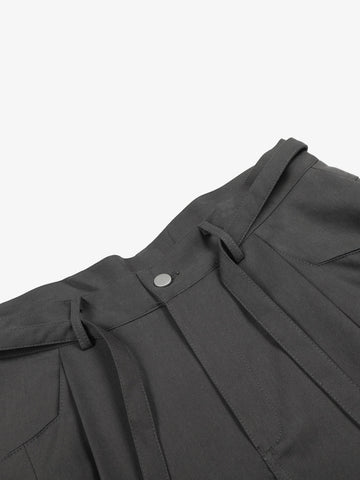 Industrial Pleated Wide-Leg Sartorial Shorts