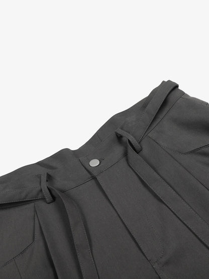 Industrial Pleated Wide-Leg Sartorial Shorts