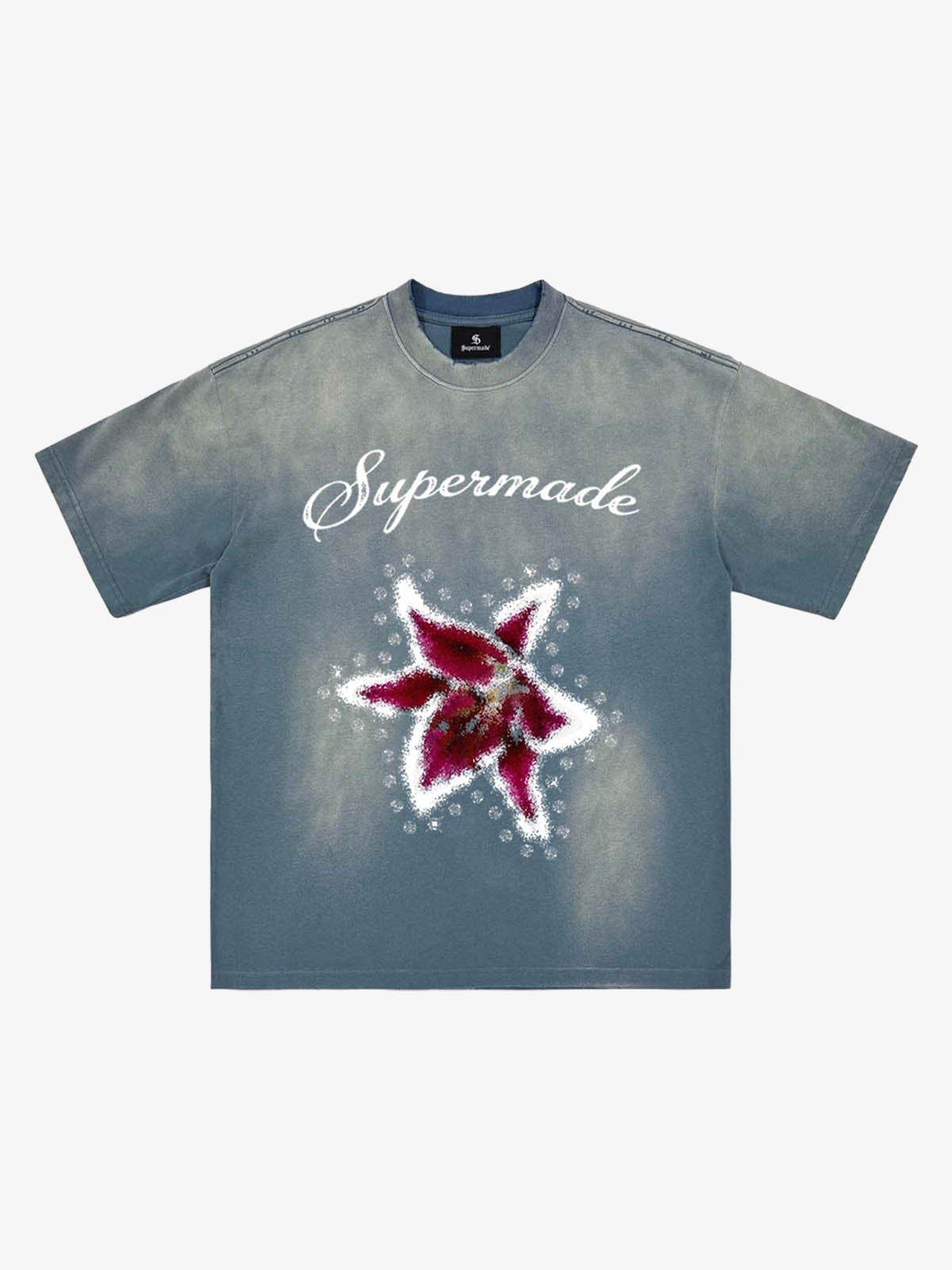 Washed Floral Star Print T-Shirt