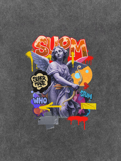 Retro Angel Statue Graffiti T-Shirt 