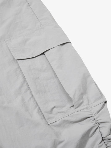 Music Note Print Baggy Nylon Cargo Pants 