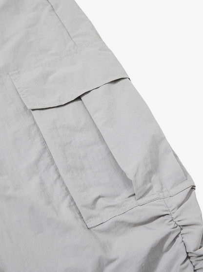 Music Note Print Baggy Nylon Cargo Pants 