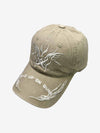 Flame Embroidered Denim Cap
