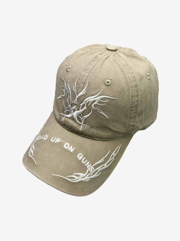 Flame Embroidered Denim Cap