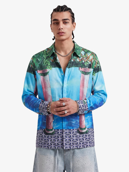 Vintage Roman Pillar Seascape Shirt