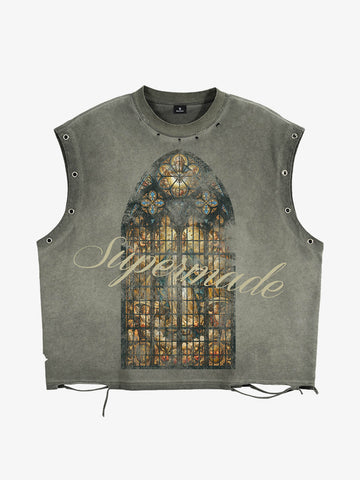 Vintage Cathedral Window Sleeveless T-Shirt 