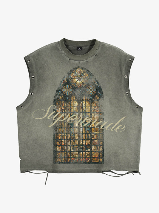 Vintage Cathedral Window Sleeveless T-Shirt 