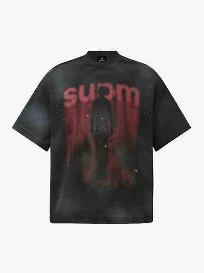 Textured Black T-Shirt – Relaxed Fit Short Sleeve Streetwear Tee