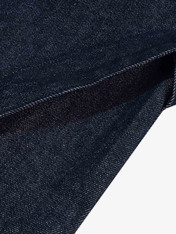 Pleated Panel Patchwork Denim Shorts 