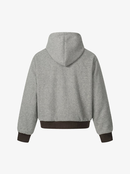 Retro Reversible Fleece Lined Zip-up Hooded Jacket 