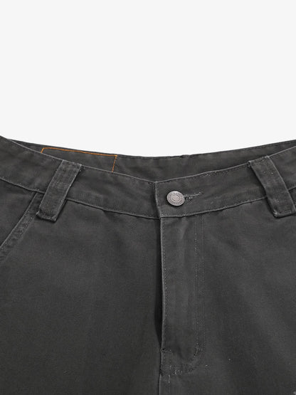Vintage Distressed Multi Pocket Wide Leg Cargo Shorts