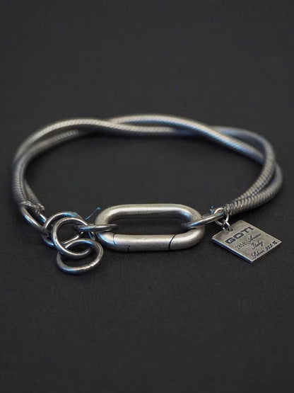 Heavy-Duty Distressed Snake Chain Bracelet