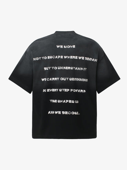 Vintage Wash Mock Neck Graphic T-Shirt