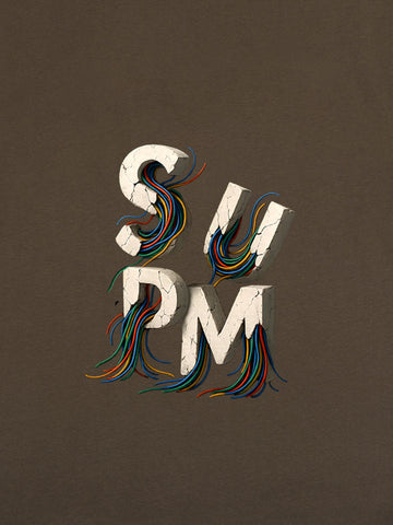 SPMD Letter Cable Graphic T-Shirt 