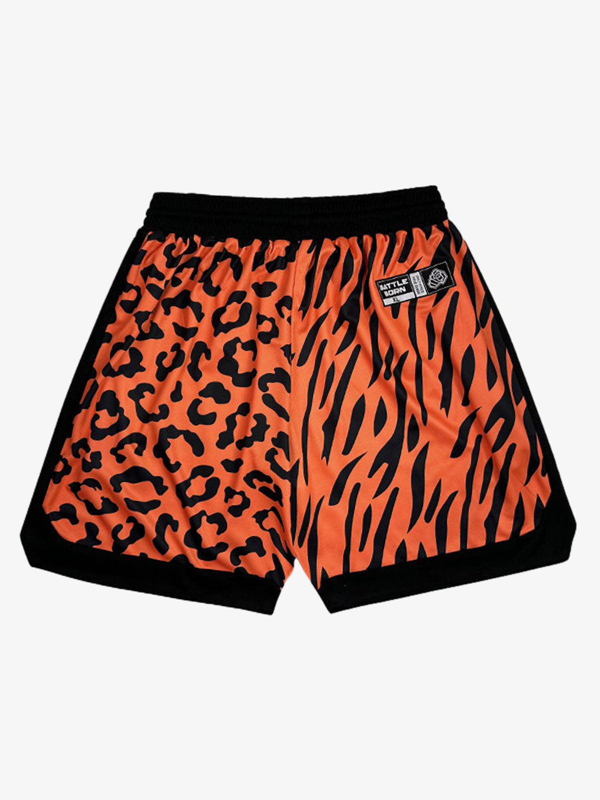 Moisture-Wicking Split Leopard Mixed Sport Shorts 