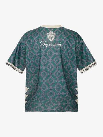 Always Strive Green Patterned Jersey V-Neck T-Shirt