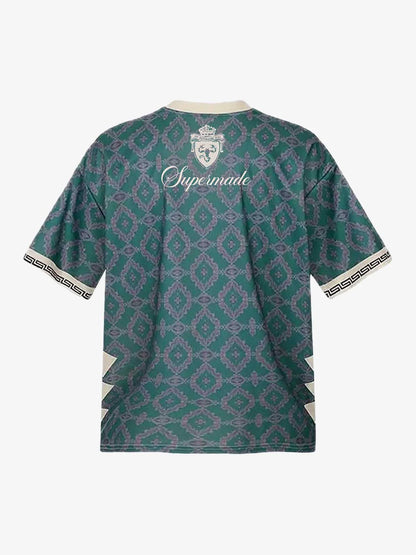 Always Strive Green Patterned Jersey V-Neck T-Shirt