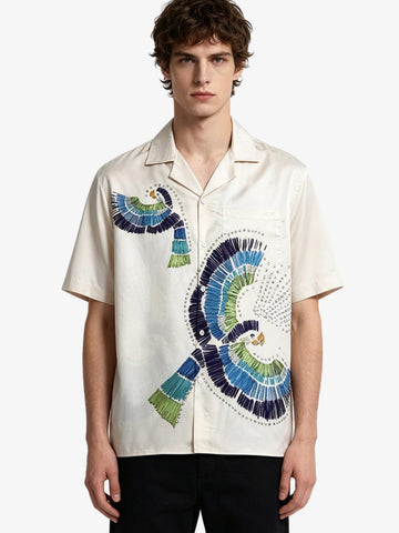 Bird Print Hawaiian Shirt