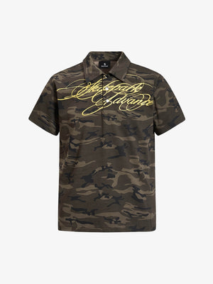 Floral Letter Print Polo Shirt
