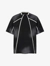 Black Raglan Sleeve T-Shirt with Herringbone Tape Detail
