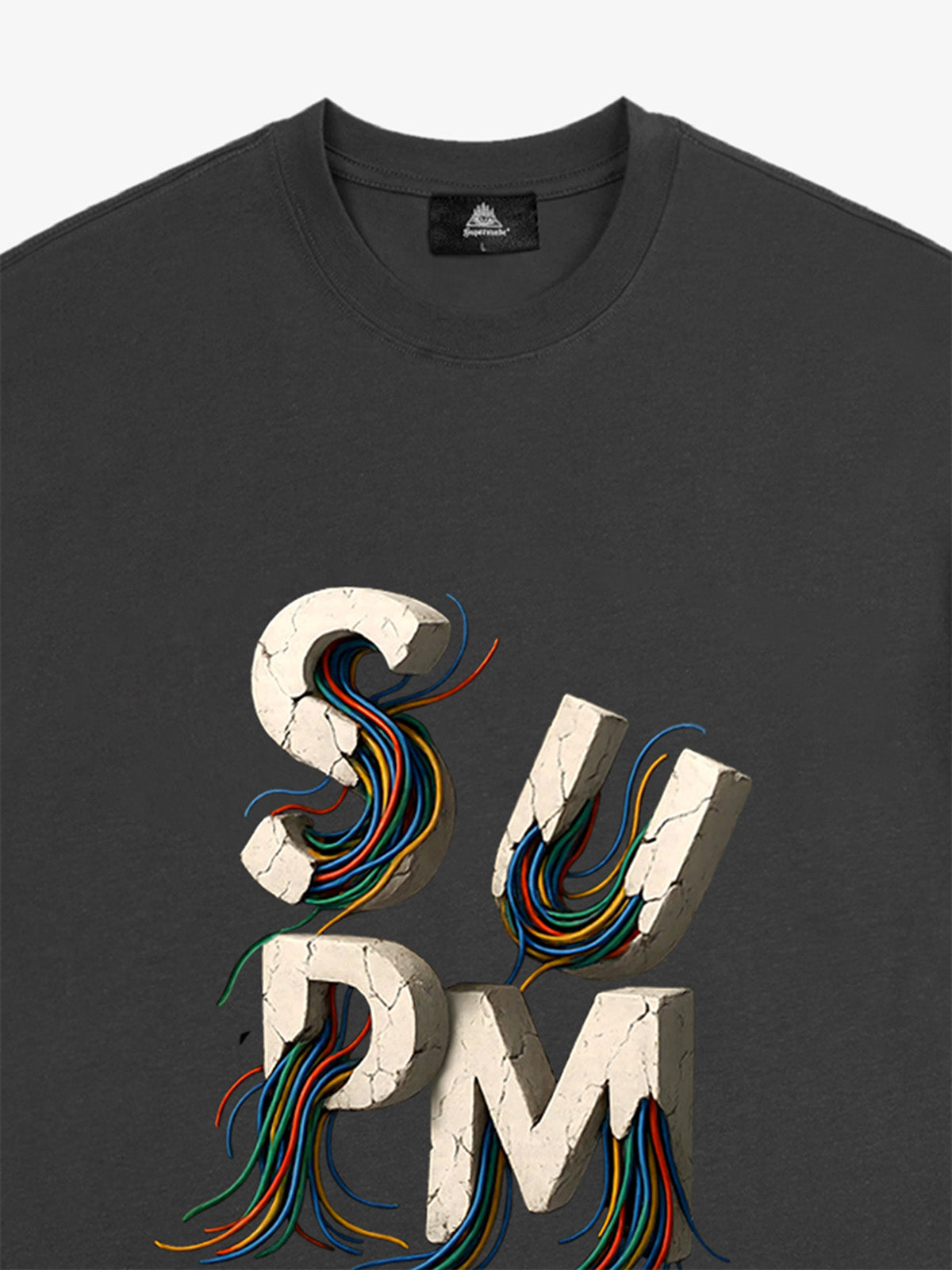 SPMD Letter Cable Graphic T-Shirt 