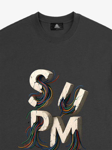 SPMD Letter Cable Graphic T-Shirt 