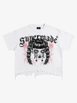 Raw Hem Cotton Crop Tee