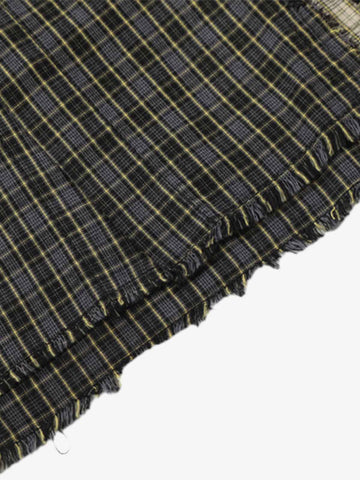Gradient Plaid Frayed Short Shirt