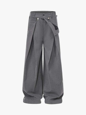 Double Waist Pinstripe Balloon Pants 