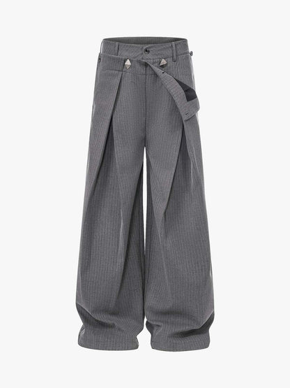 Double Waist Pinstripe Balloon Pants 